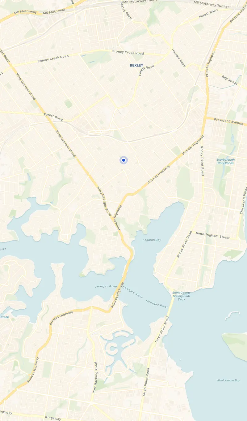 Map of the Allawah service area and the surrounding suburbs we cover.